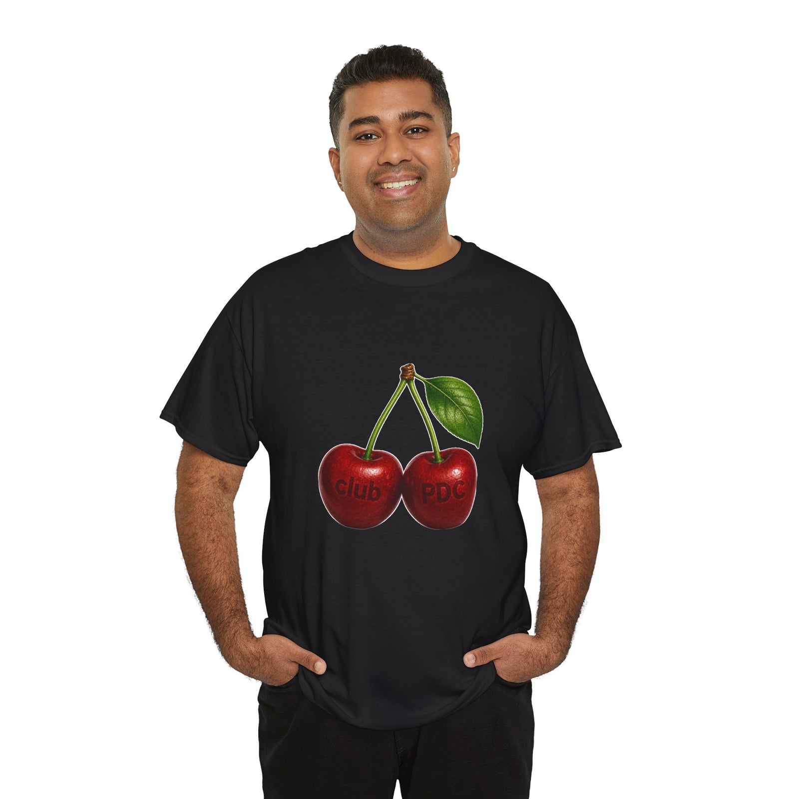 Club PDC Cherry Graphic Tee — Retro Fruit Illustration T-Shirt