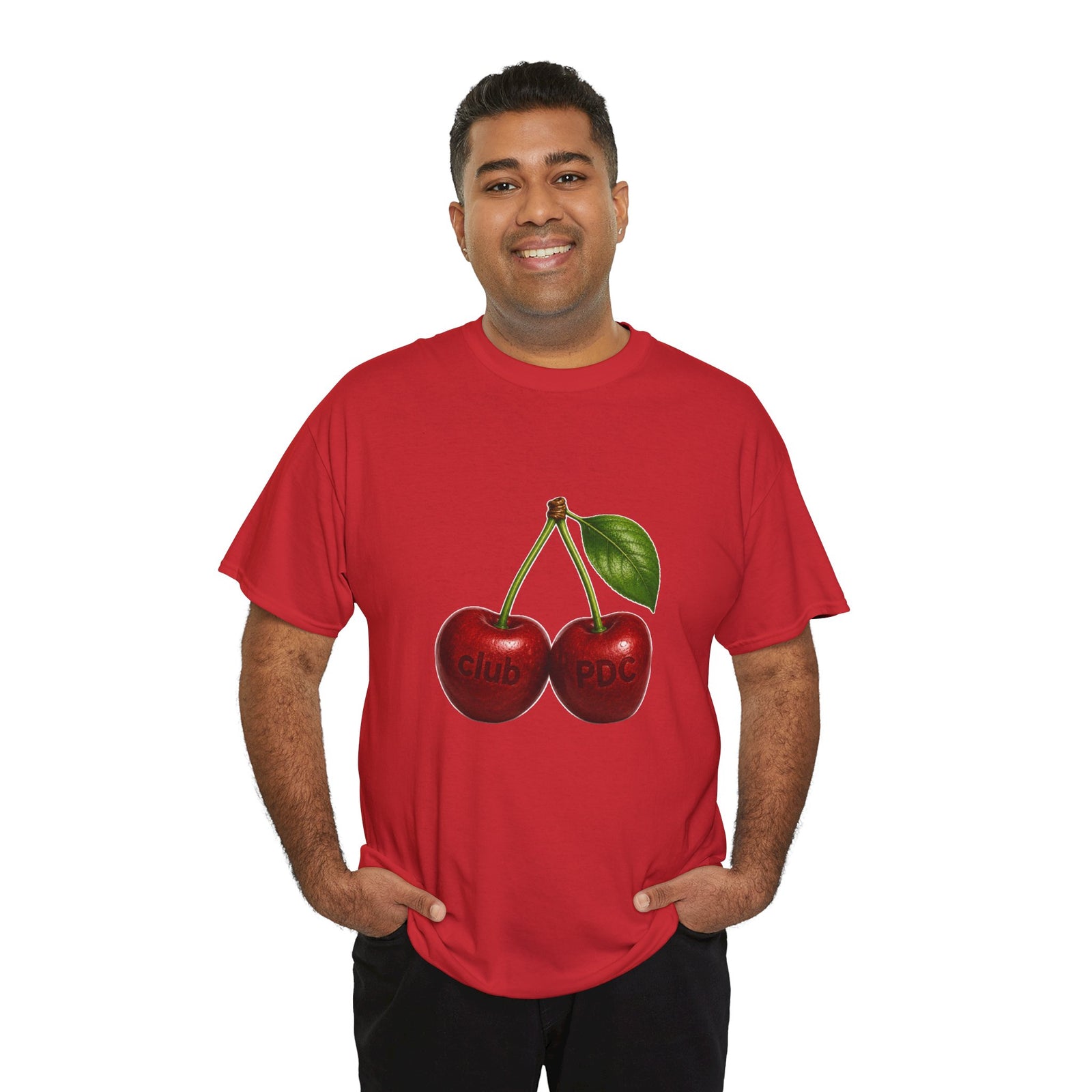 Club PDC Cherry Graphic Tee — Retro Fruit Illustration T-Shirt