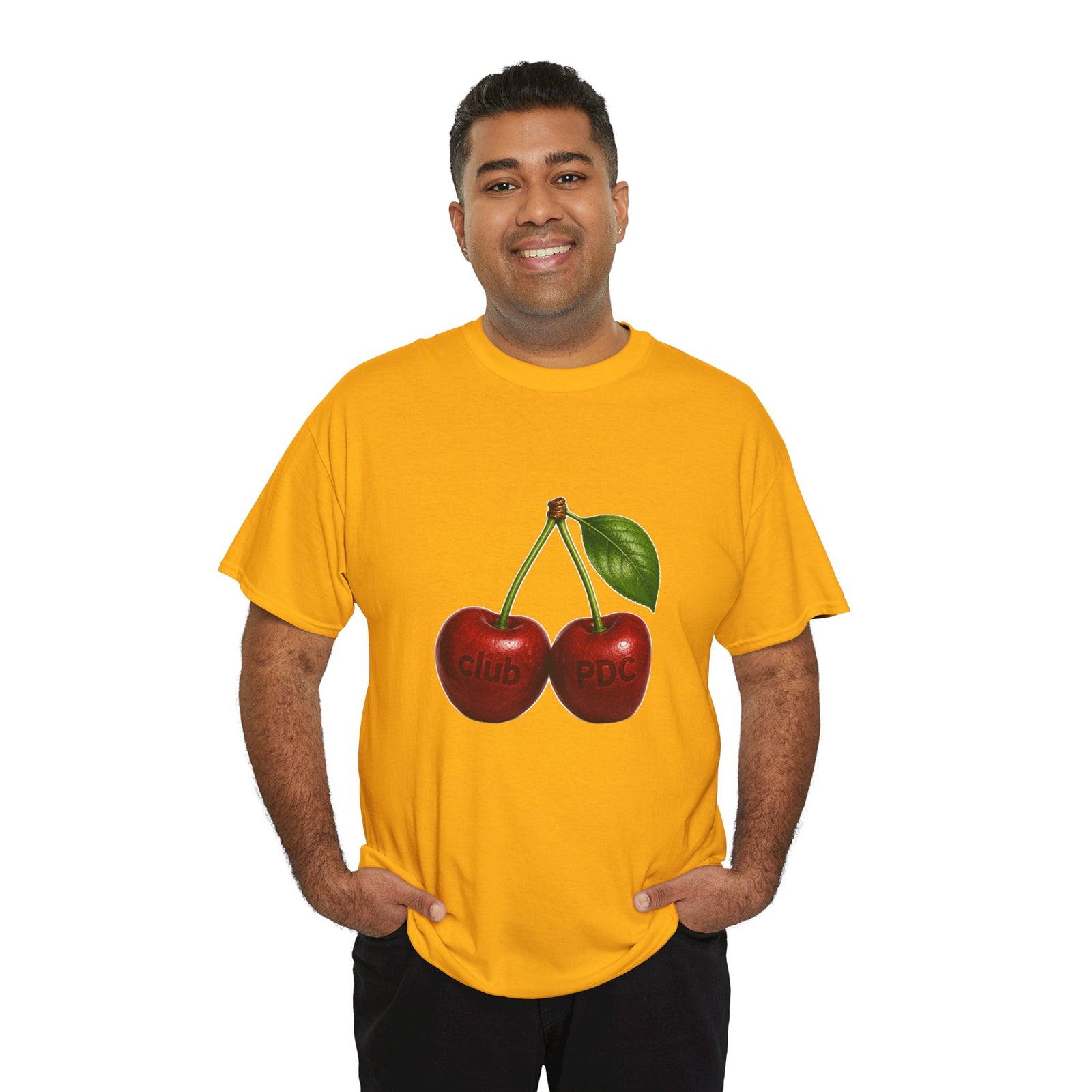 Club PDC Cherry Graphic Tee — Retro Fruit Illustration T-Shirt
