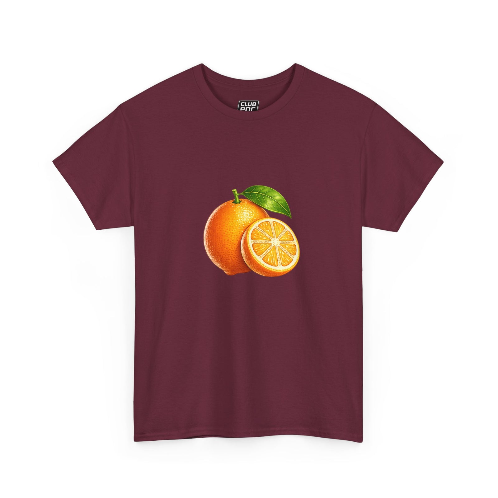 Club PDC Orange Fruit Graphic Tee — Fresh Citrus Retro Shirt