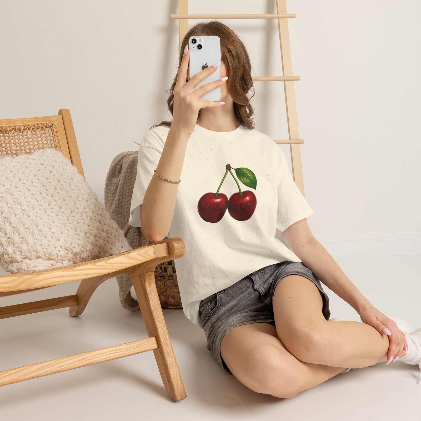 Club PDC Cherry Graphic Tee — Retro Fruit Illustration T-Shirt