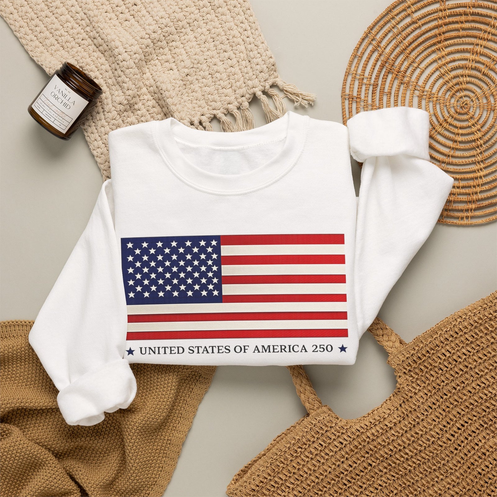 Classic American Flag Crewneck Sweatshirt — Classic Stars & Stripes