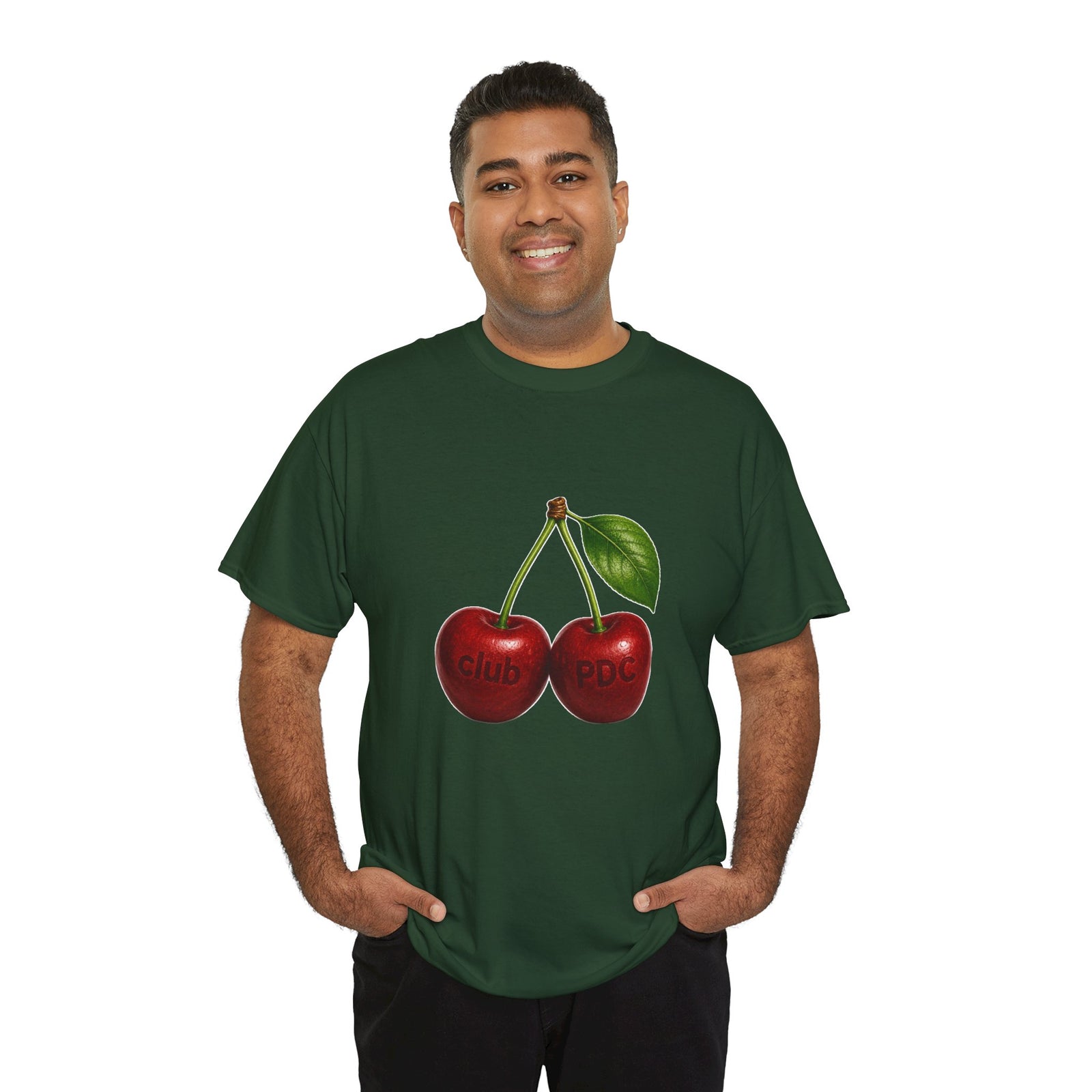 Club PDC Cherry Graphic Tee — Retro Fruit Illustration T-Shirt