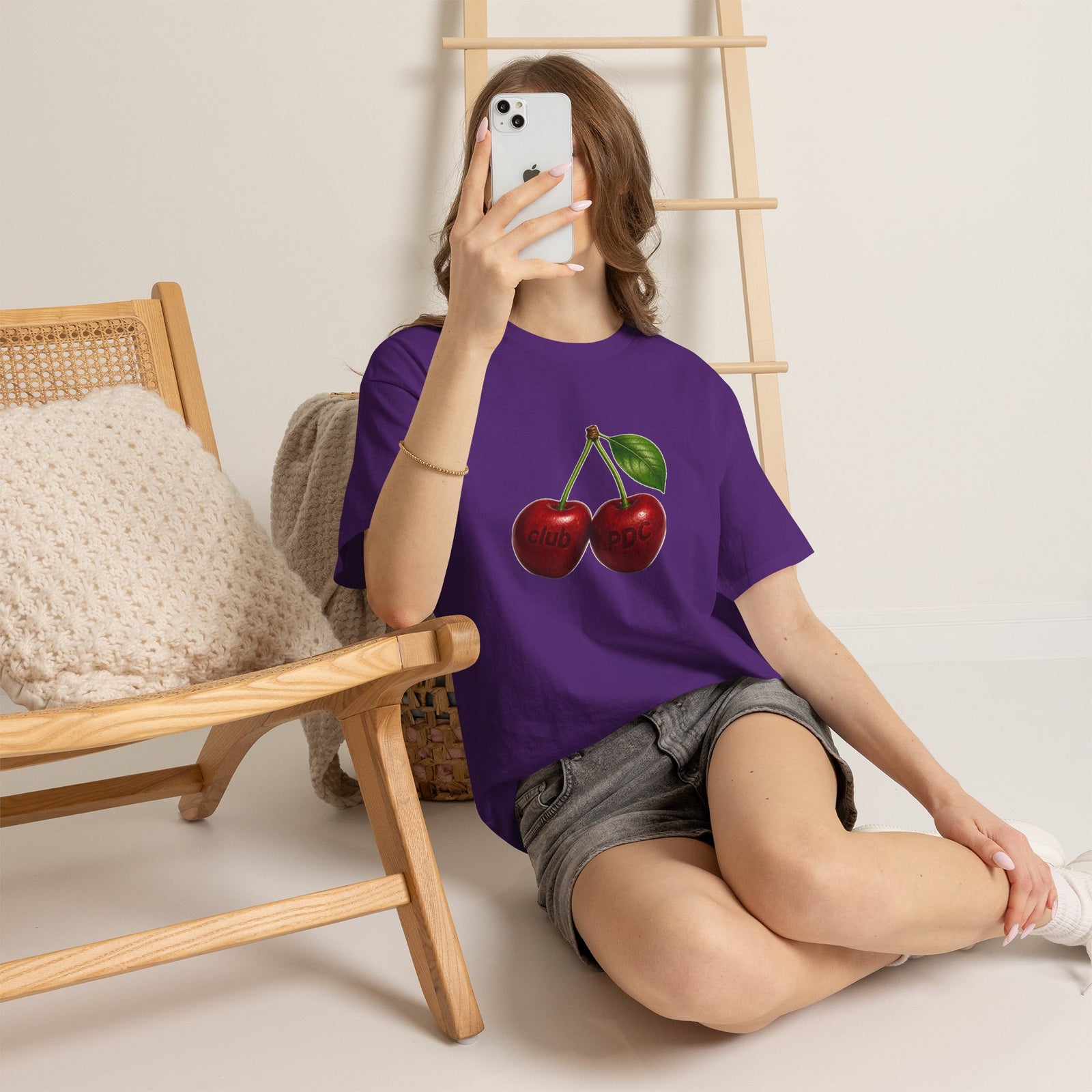 Club PDC Cherry Graphic Tee — Retro Fruit Illustration T-Shirt
