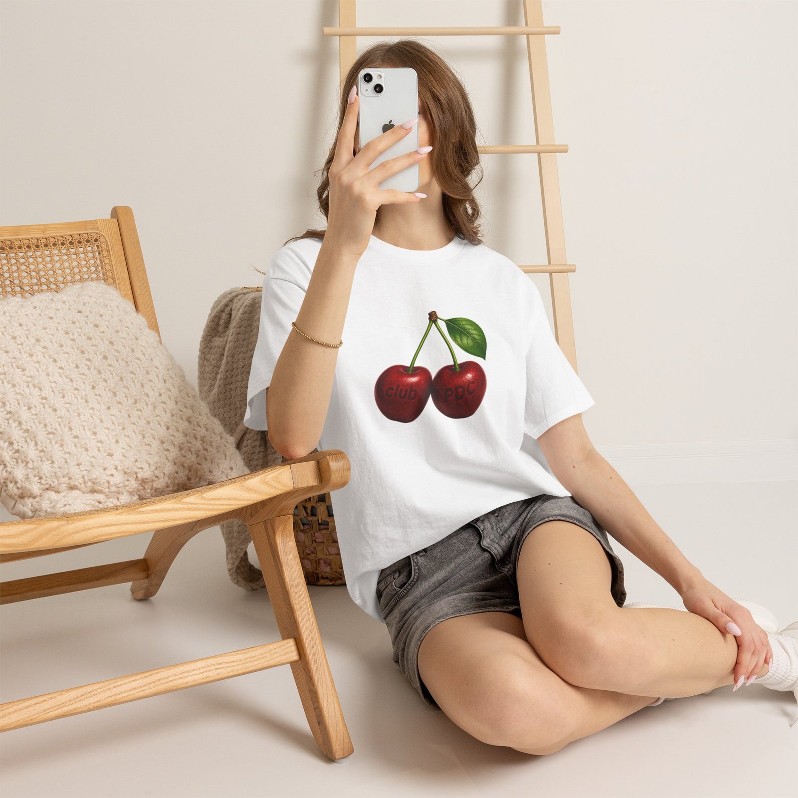 Club PDC Cherry Graphic Tee — Retro Fruit Illustration T-Shirt