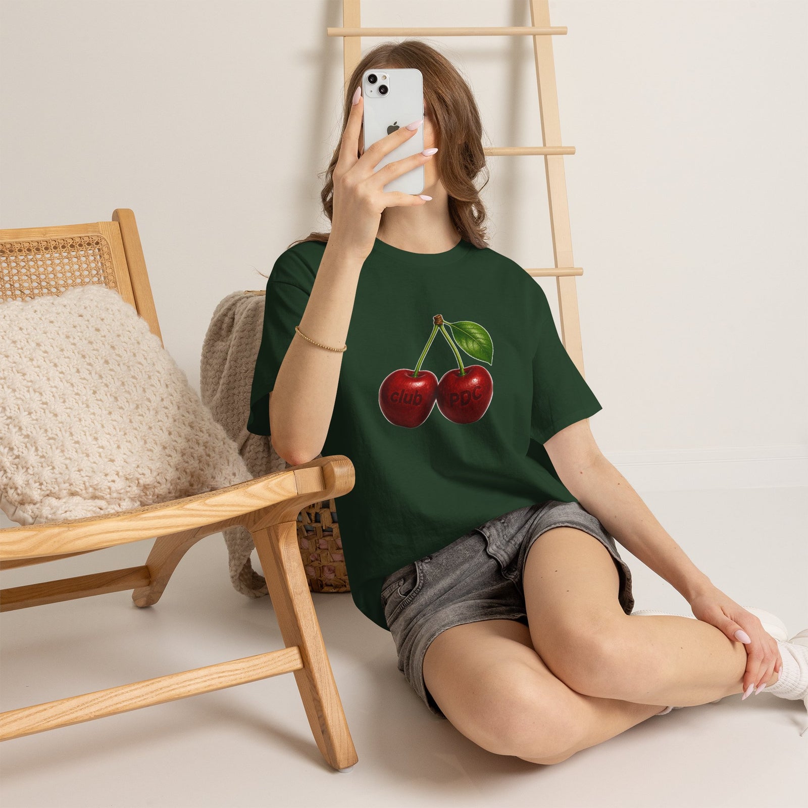 Club PDC Cherry Graphic Tee — Retro Fruit Illustration T-Shirt