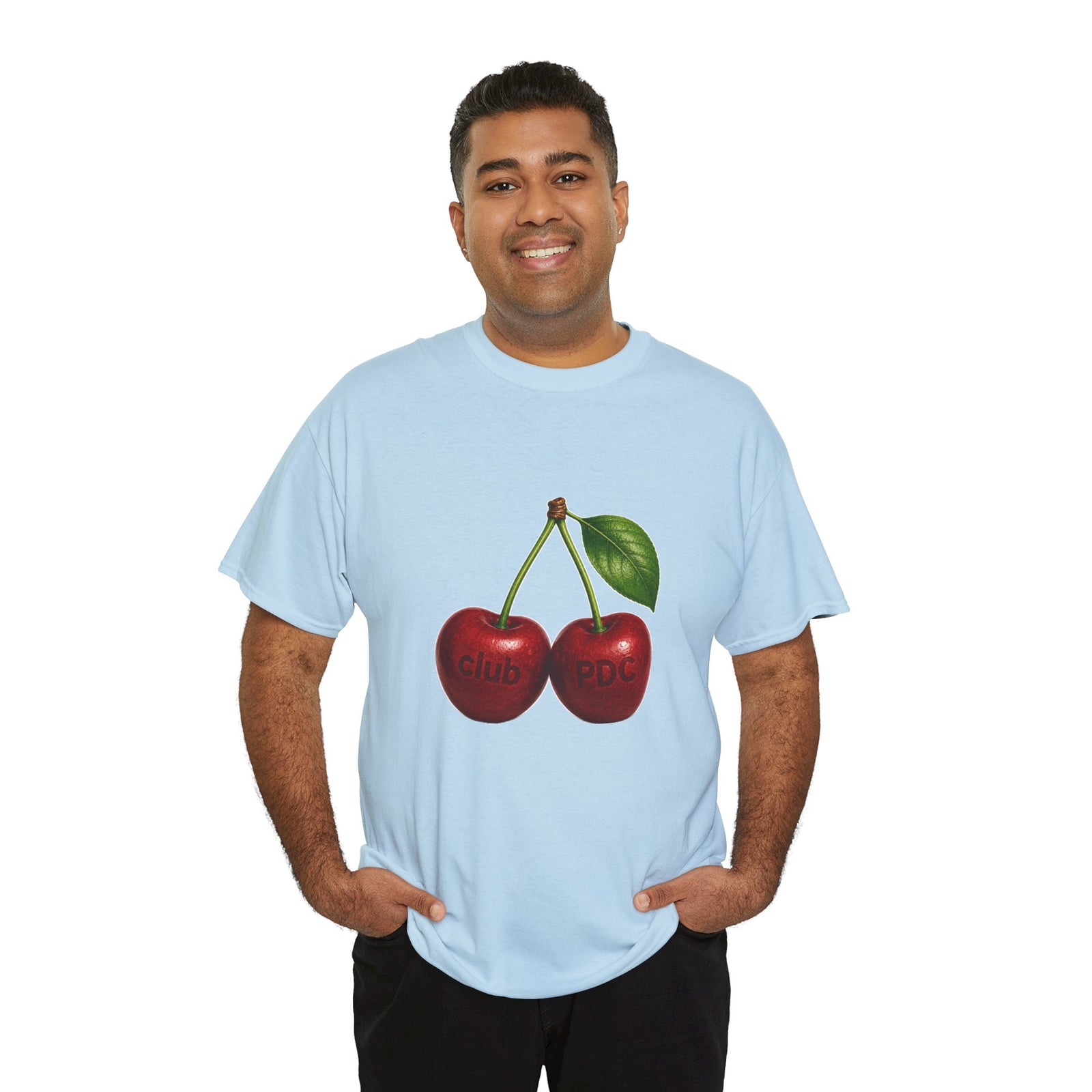 Club PDC Cherry Graphic Tee — Retro Fruit Illustration T-Shirt