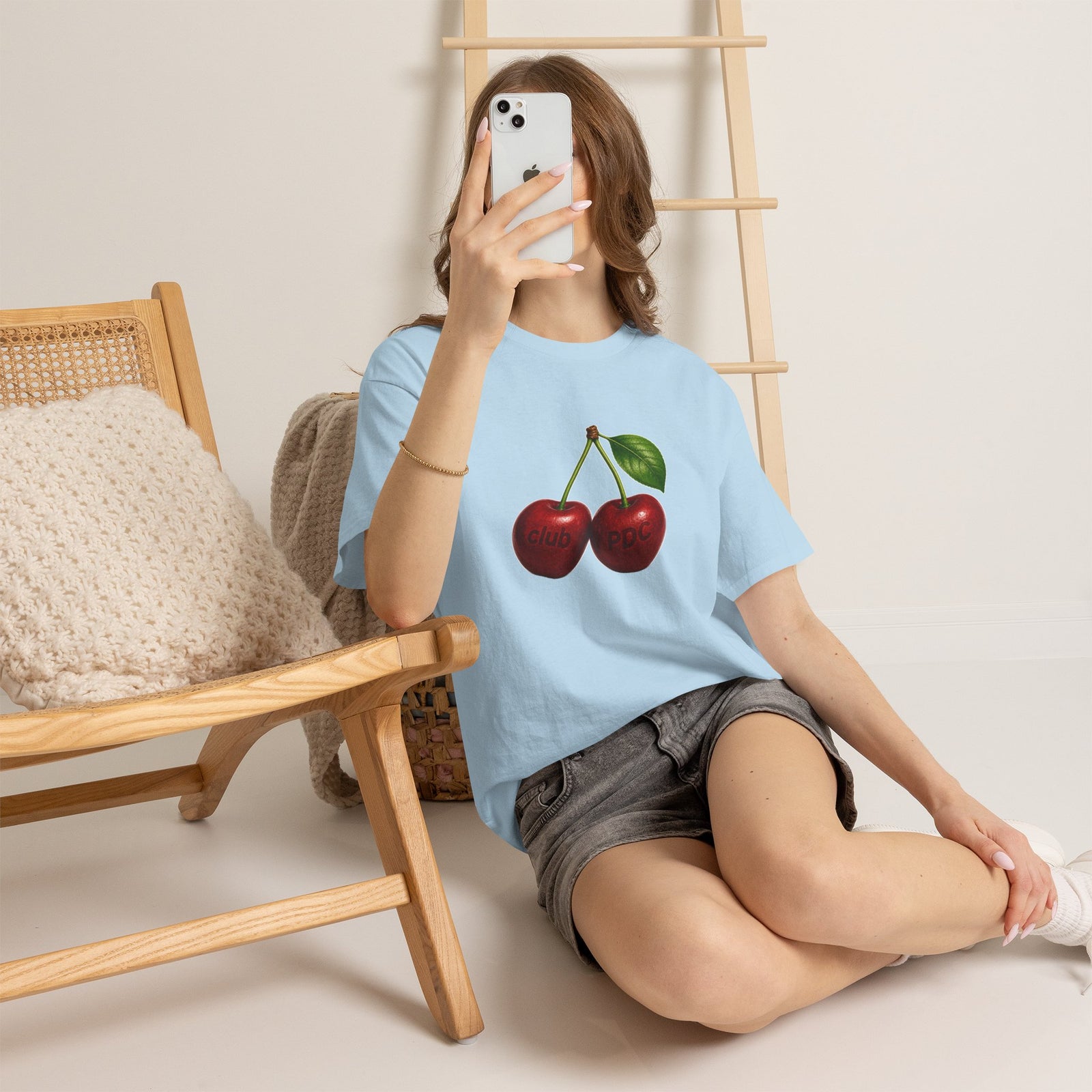 Club PDC Cherry Graphic Tee — Retro Fruit Illustration T-Shirt