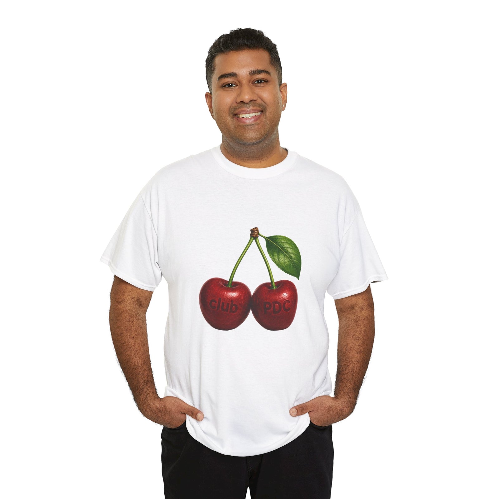 Club PDC Cherry Graphic Tee — Retro Fruit Illustration T-Shirt