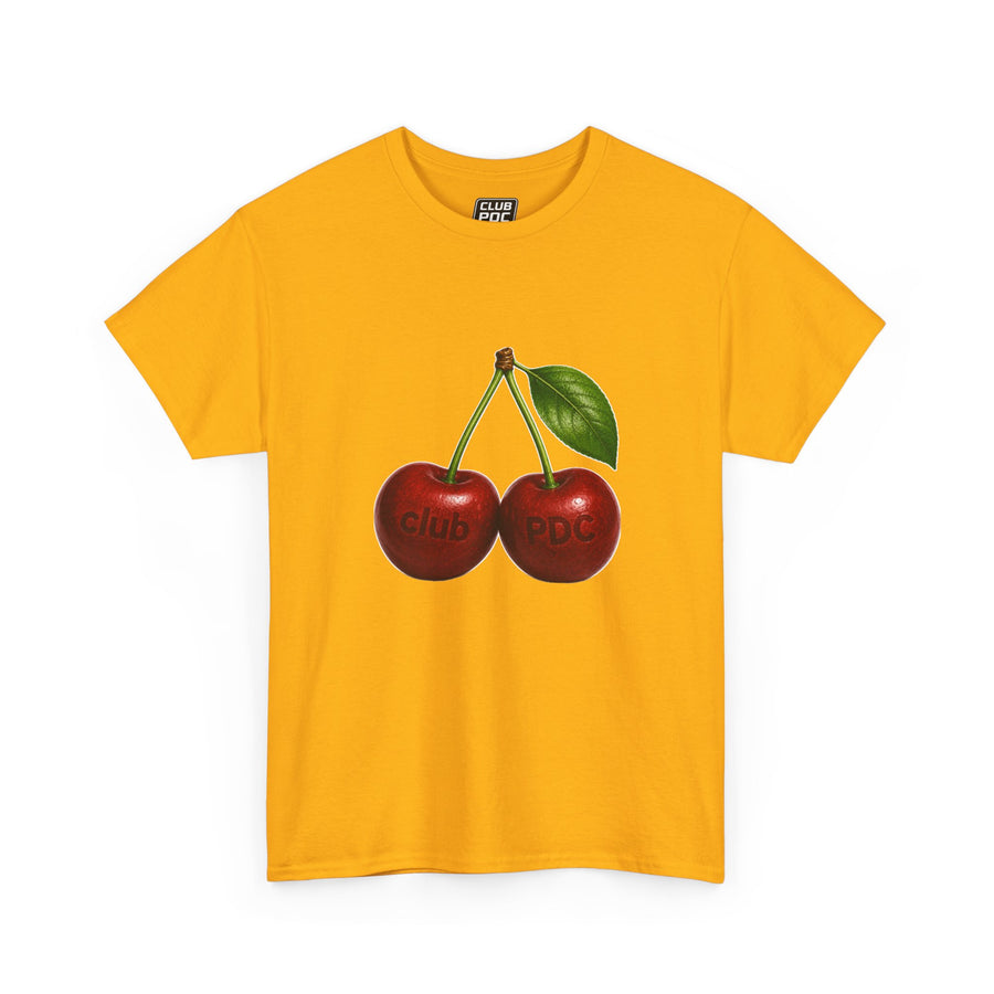 Club PDC Cherry Graphic Tee — Retro Fruit Illustration T-Shirt