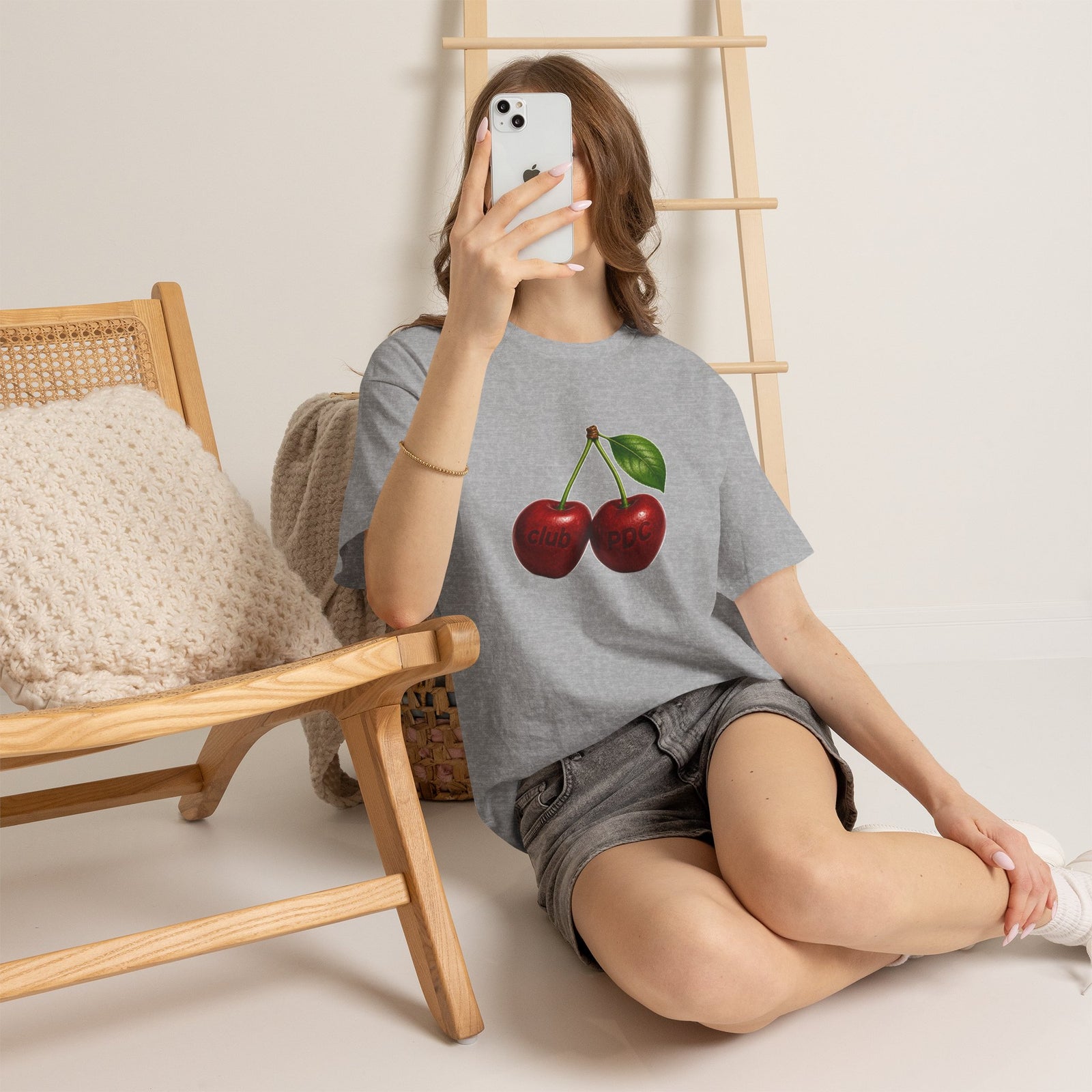 Club PDC Cherry Graphic Tee — Retro Fruit Illustration T-Shirt