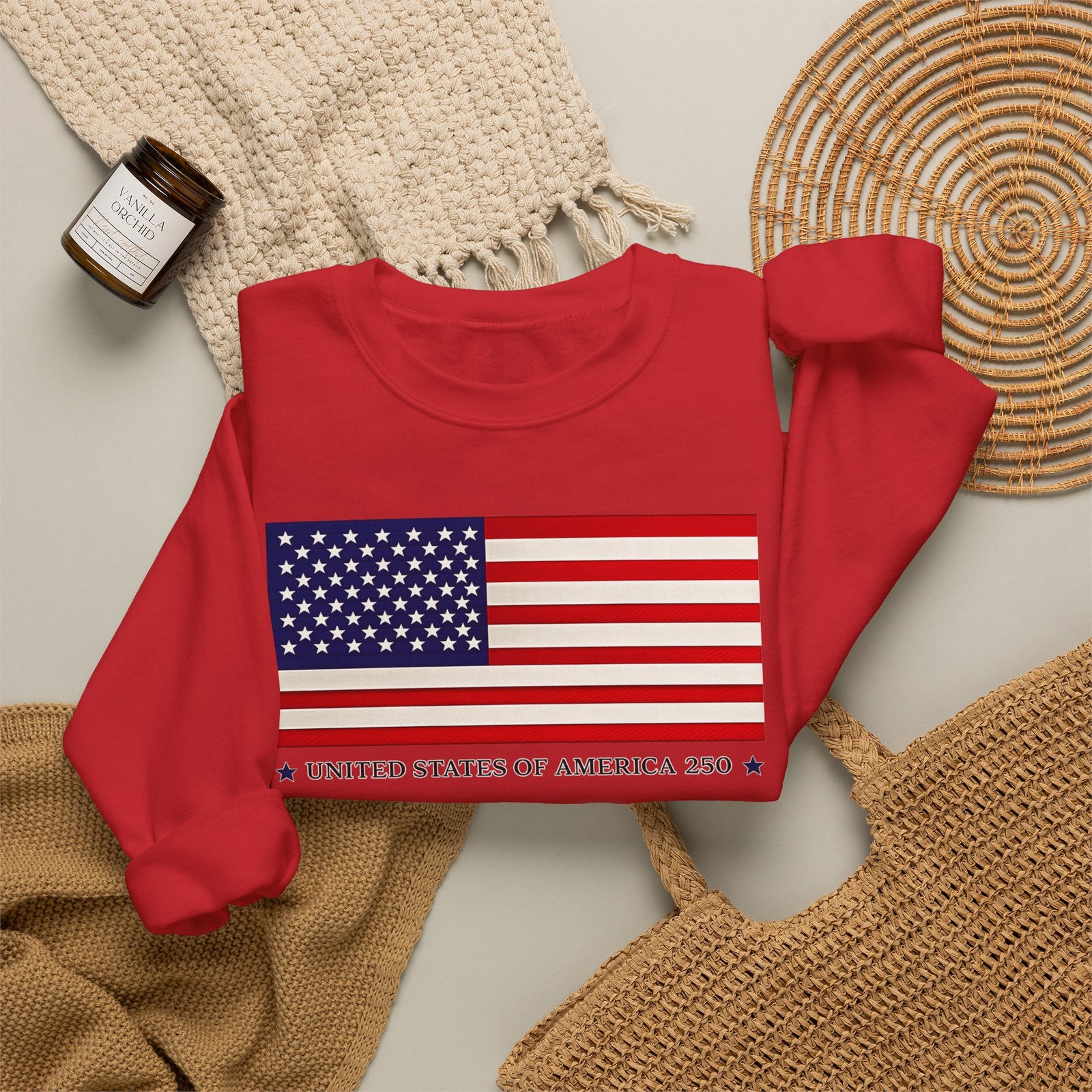 Classic American Flag Crewneck Sweatshirt — Classic Stars & Stripes