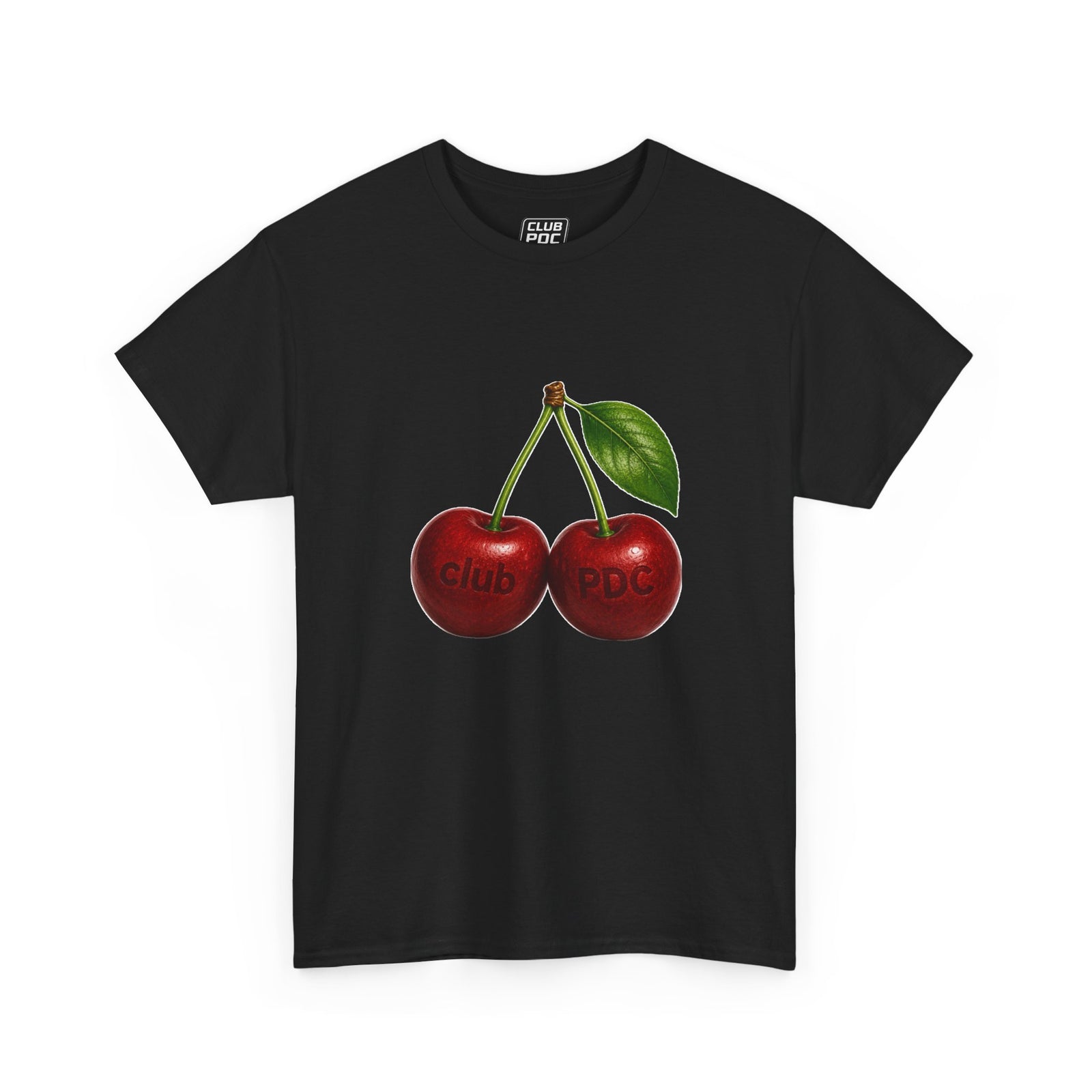 Club PDC Cherry Graphic Tee — Retro Fruit Illustration T-Shirt