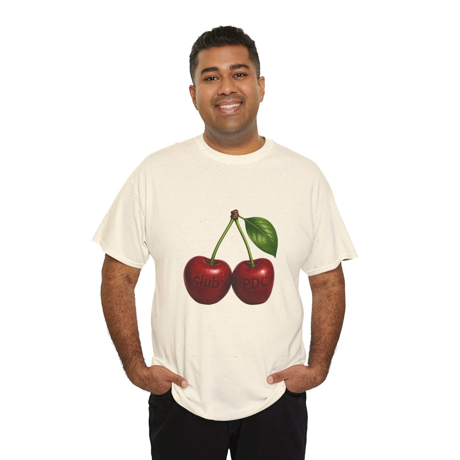 Club PDC Cherry Graphic Tee — Retro Fruit Illustration T-Shirt
