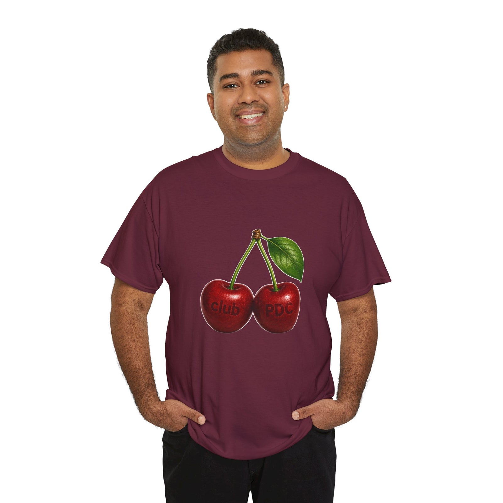Club PDC Cherry Graphic Tee — Retro Fruit Illustration T-Shirt