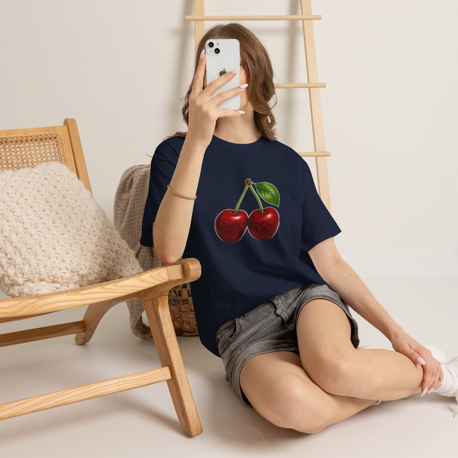 Club PDC Cherry Graphic Tee — Retro Fruit Illustration T-Shirt