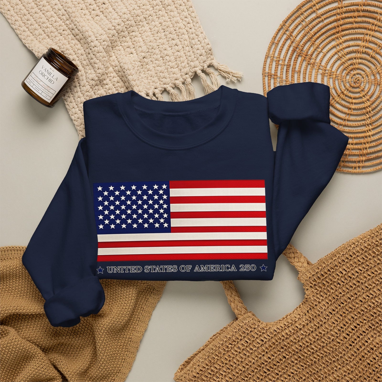 Classic American Flag Crewneck Sweatshirt — Classic Stars & Stripes