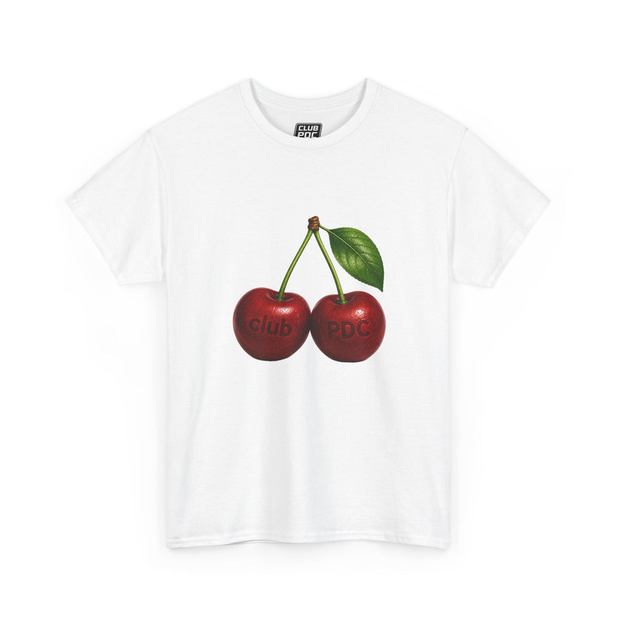 Club PDC Cherry Graphic Tee — Retro Fruit Illustration T-Shirt