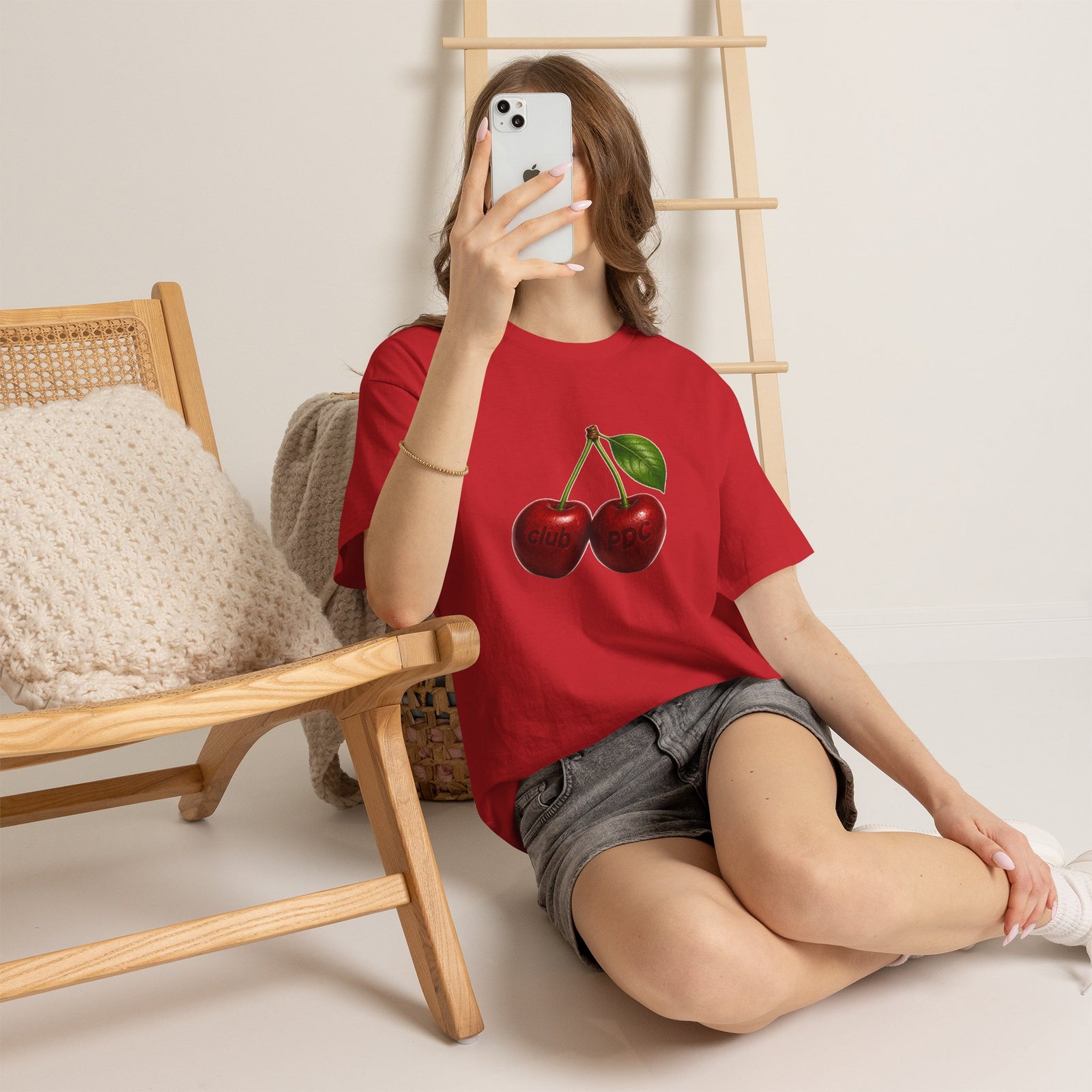 Club PDC Cherry Graphic Tee — Retro Fruit Illustration T-Shirt