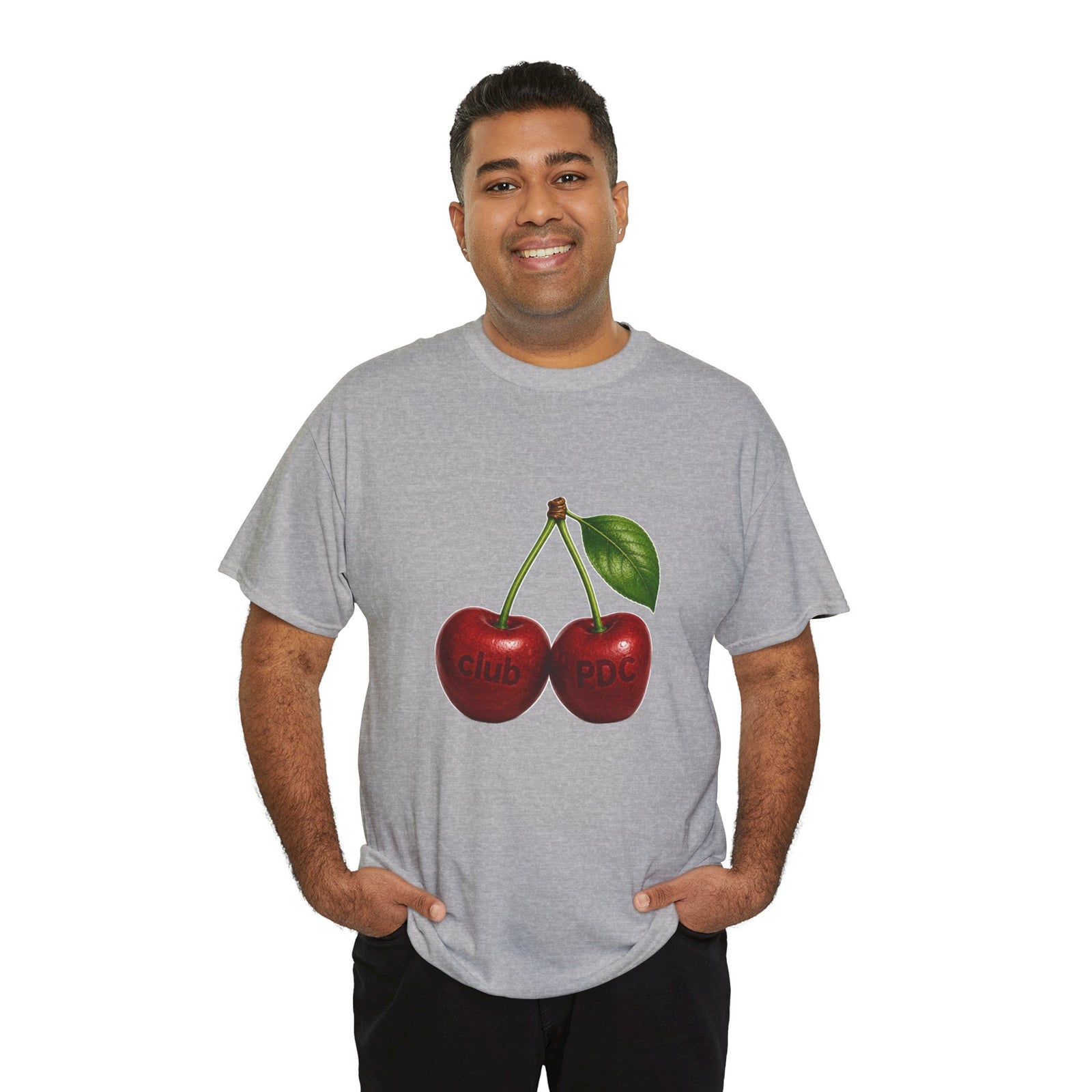 Club PDC Cherry Graphic Tee — Retro Fruit Illustration T-Shirt