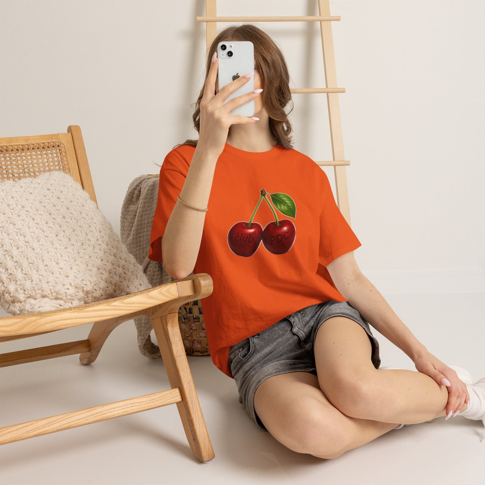 Club PDC Cherry Graphic Tee — Retro Fruit Illustration T-Shirt