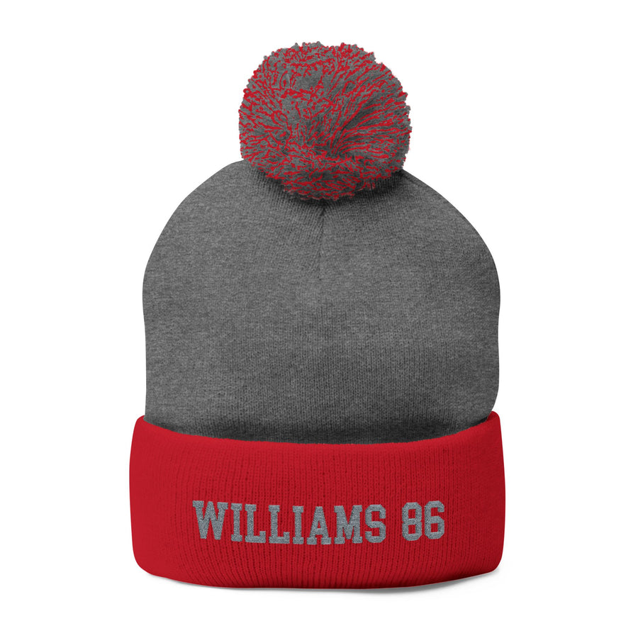 Williams 86 Pom-Pom Knit Cap (Embroidery)