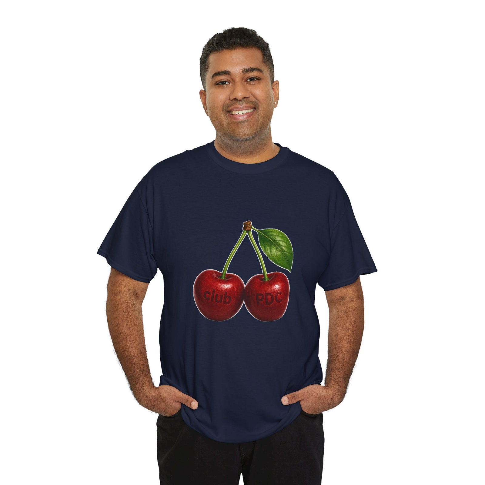 Club PDC Cherry Graphic Tee — Retro Fruit Illustration T-Shirt