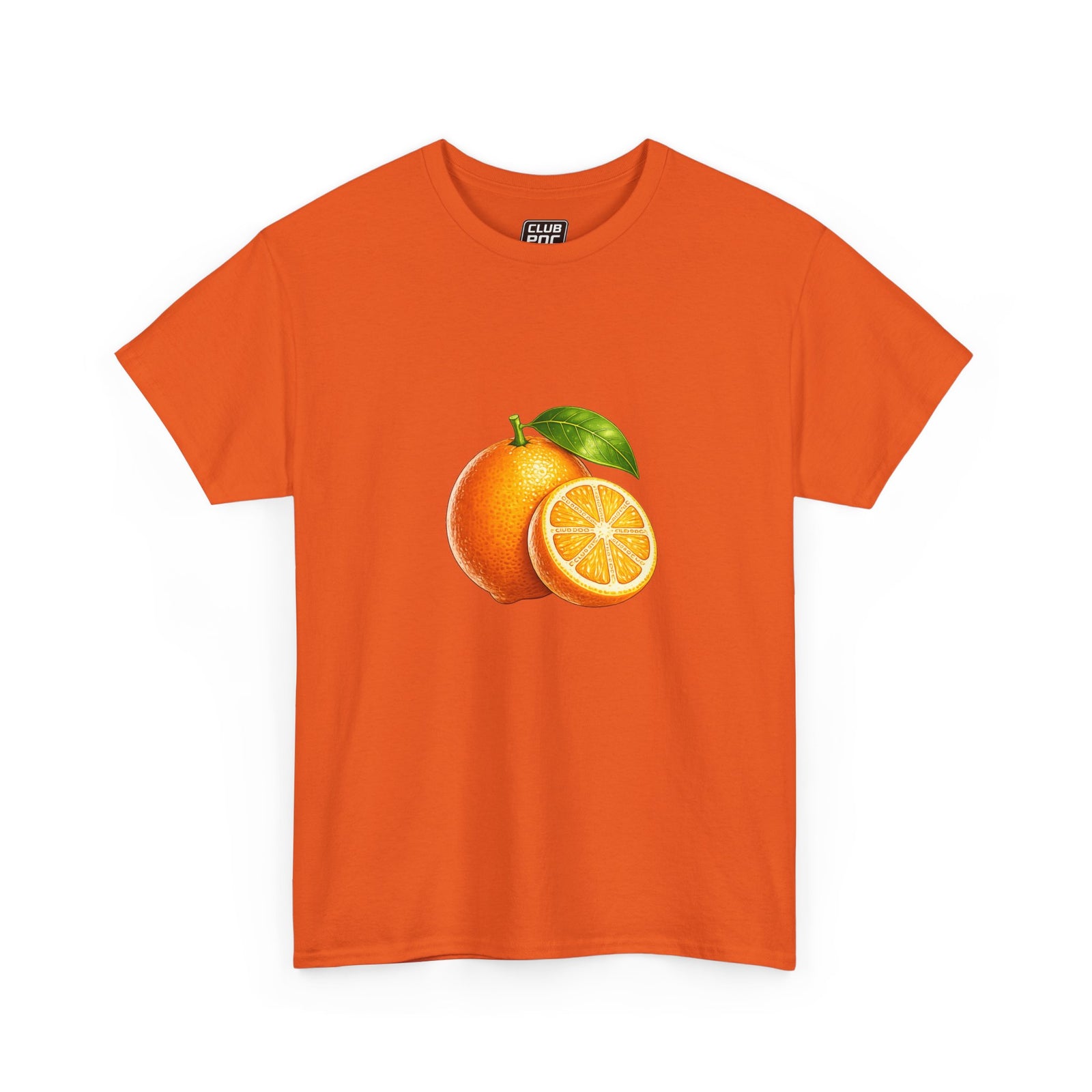 Club PDC Orange Fruit Graphic Tee — Fresh Citrus Retro Shirt