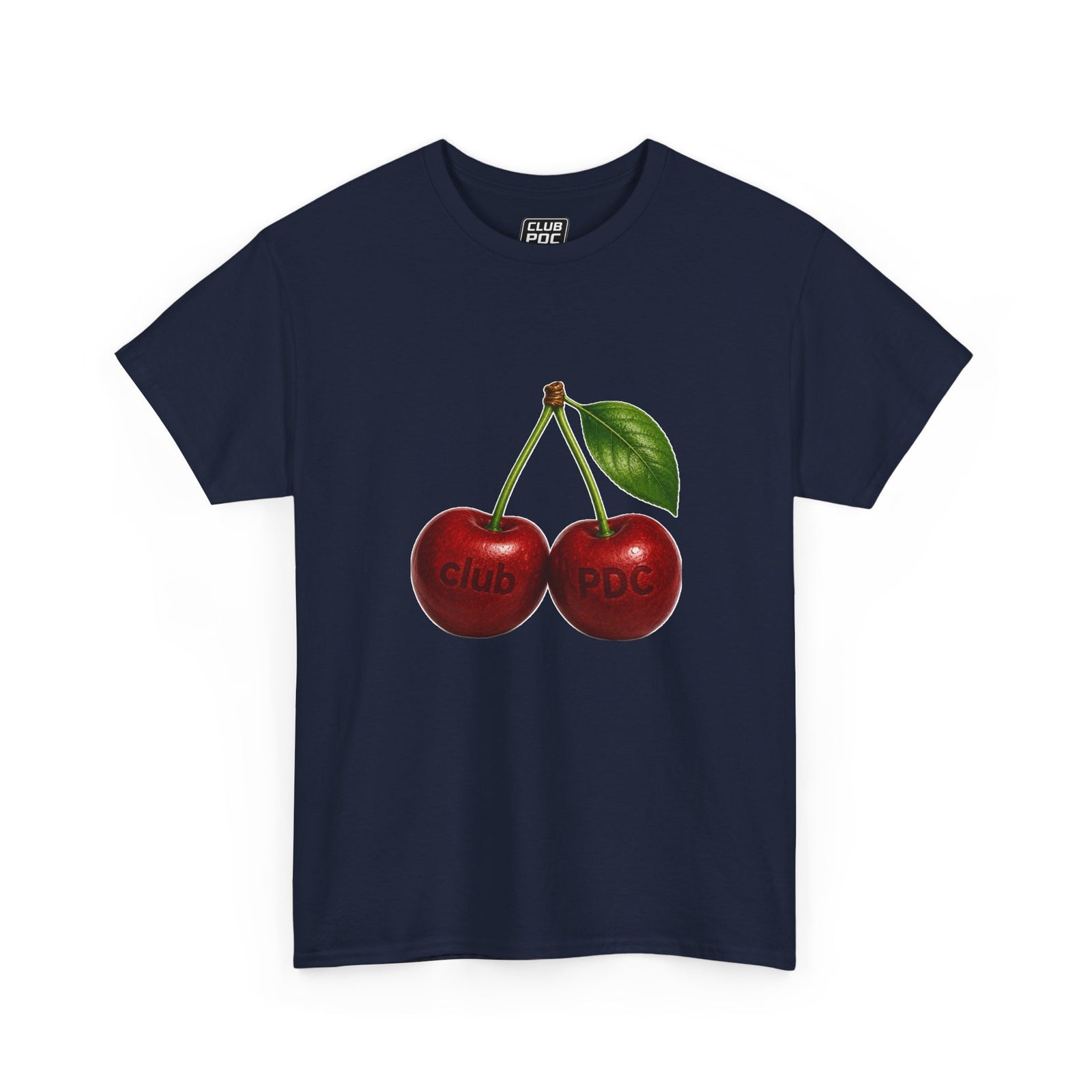 Club PDC Cherry Graphic Tee — Retro Fruit Illustration T-Shirt