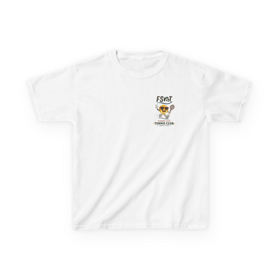 Kids Tee — "Good Vibes, Great Serves" Retro Tennis Club Shirt
