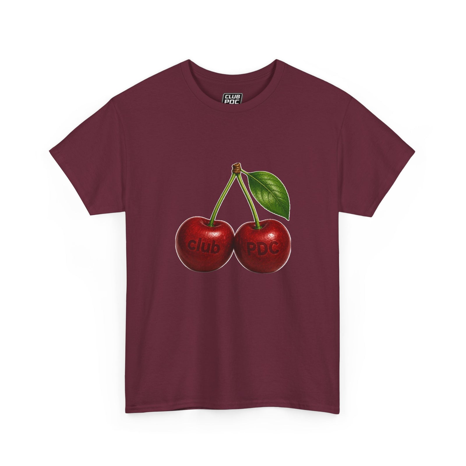 Club PDC Cherry Graphic Tee — Retro Fruit Illustration T-Shirt
